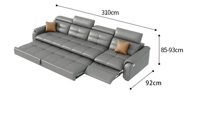 W Reclining Electric Oversize Sofa Genuine Leather Designer Italian Corner Sofa Modern Luxury Divano Letto Living Room Furniture