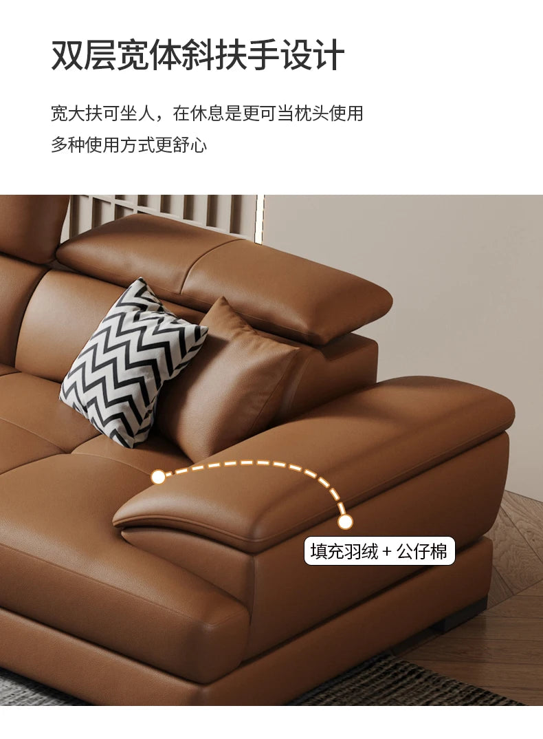 European Living Room Sofa Genuine Leather Sectional Corner Sofas Modular Luxury Sofa Sala De Estar De Luxo Modern Furniture
