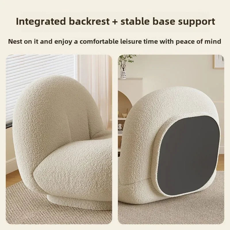 Cloud Lazy Sofa Chair Lamb Wool Fabric Sofa Chair Bedroom Single Lounge Chair Home Balconies Leisure Chairs Comfortable