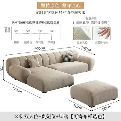 Fabric Living Room Sofas Modern Minimalist Sectional Modular Sofa Elegant Comfortable Canape  De Luxe Nordic Furniture