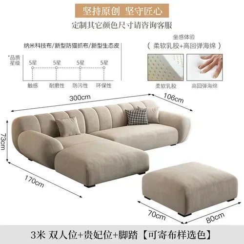 Fabric Living Room Sofas Modern Minimalist Sectional Modular Sofa Elegant Comfortable Canape  De Luxe Nordic Furniture