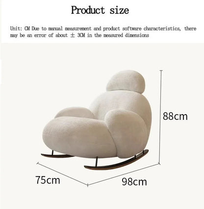 Nordic Modern Luxury Living Room Chairs Sofa  Rocking  Lounge Single Lazy Reclining Adult Bedroom Relax Magical Furniture