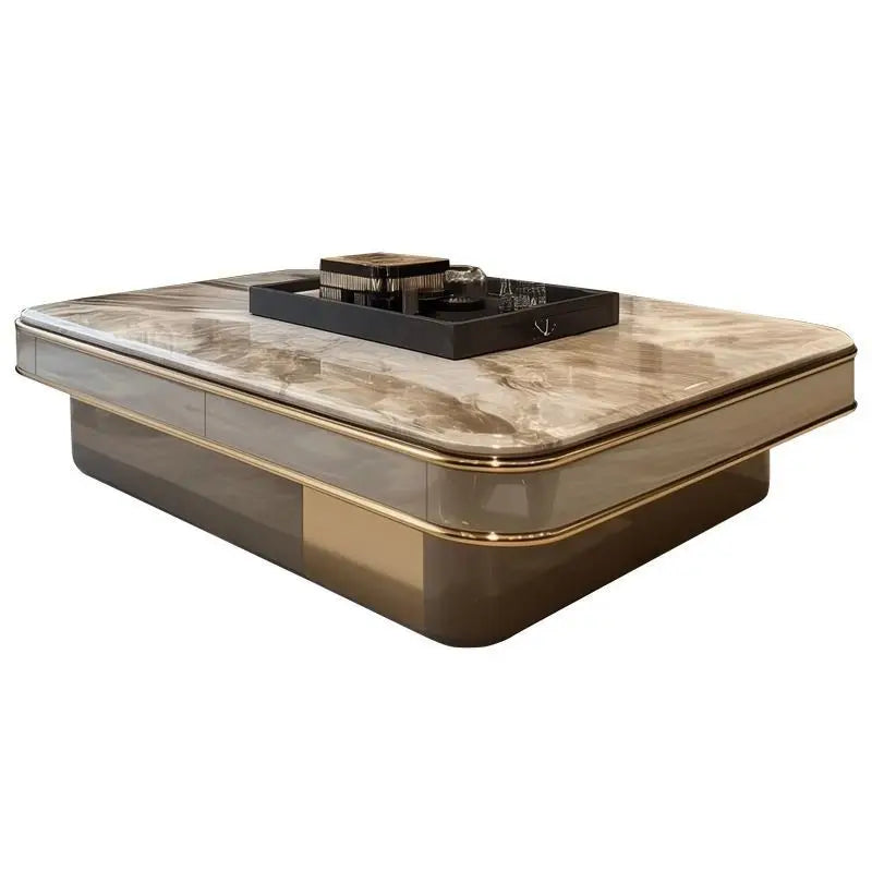 Light luxury microcrystalline stone modern large apartment flat floor living room coffee table marble home high-end