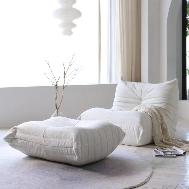 Drop Shipping Nordic White Living Room Sofa 3 Seater Couch Compressed Vacuum Foam Floor Lazy Chair Sofa Set