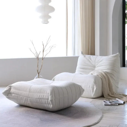 Drop Shipping Nordic White Living Room Sofa 3 Seater Couch Compressed Vacuum Foam Floor Lazy Chair Sofa Set