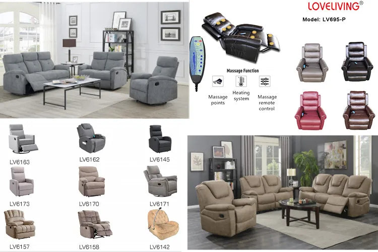Custom Leather L Shaped Couch Lounge Multifunction Power Smart Recliner Electric Reclining Corner Sofa USB Headrest Footrest