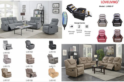 Custom Leather L Shaped Couch Lounge Multifunction Power Smart Recliner Electric Reclining Corner Sofa USB Headrest Footrest