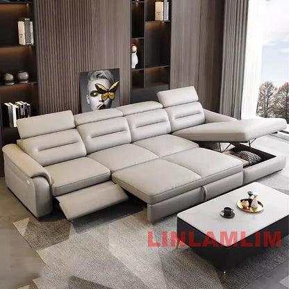 MINGDIBAO Multifunctional Convertible Sofa Bed With Eletric Recliner, Folding Sofa Cama With Power Reclining Seats & Storage Box