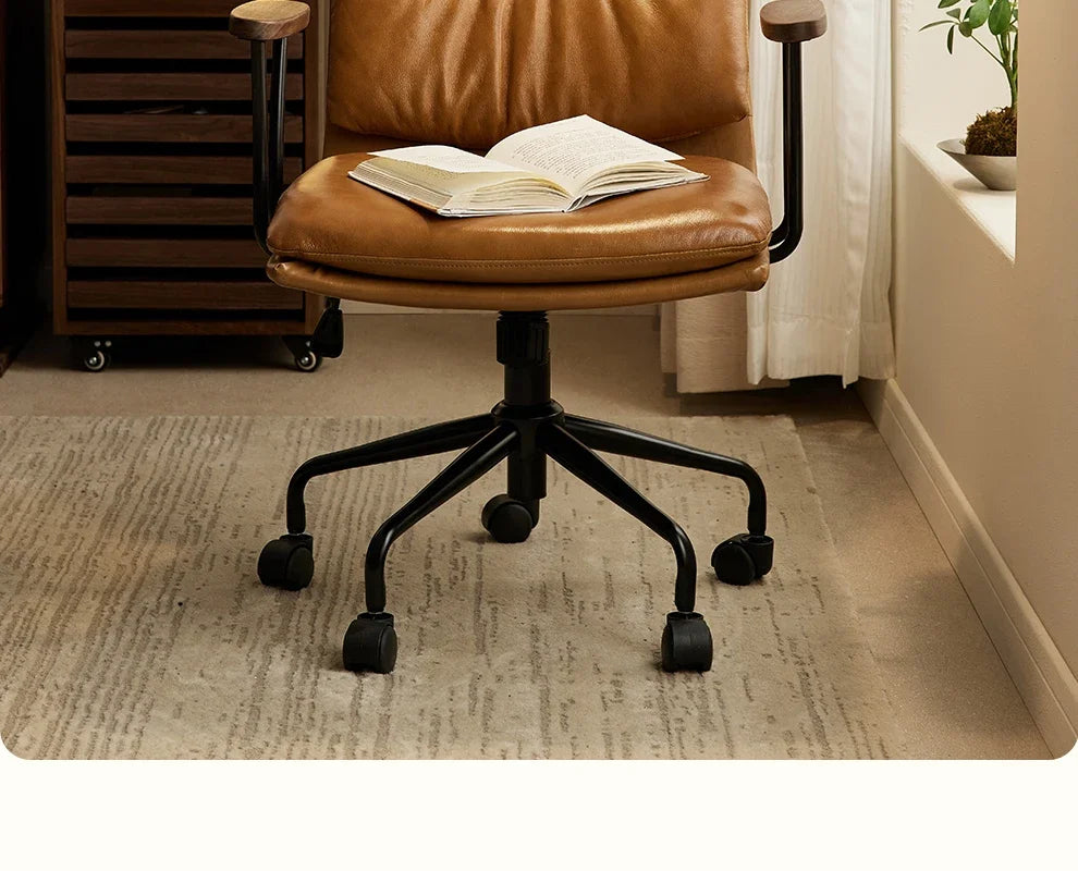 O Black Walnut Book Chair Computer Chair Ergonomic Office Book Chair Comfortable And Sedentary Backrest Lifting And Rotating