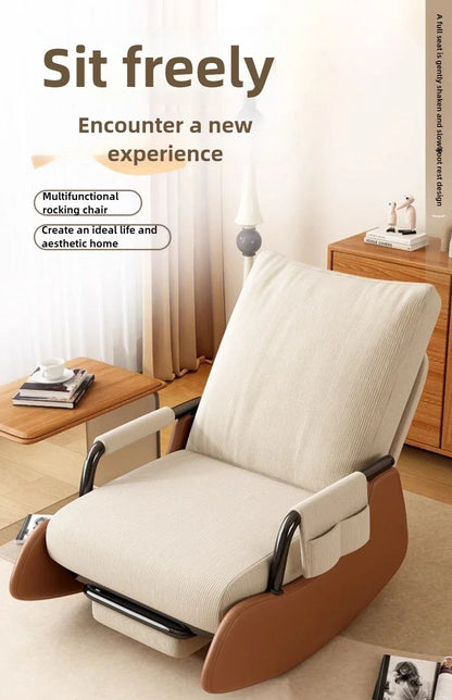 Reclining Lunch Break Folding Lazy Sofa Chair Adults Can Sit Reclining Office Nap Chair Balcony Household Rocking Chair