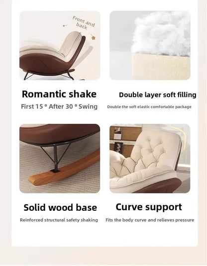 Lazy Sofa Rocking Chair Reclining Sleepable Bedroom Single Recliner Home Balcony Leisure Chair Tatami Seat Floor Chair