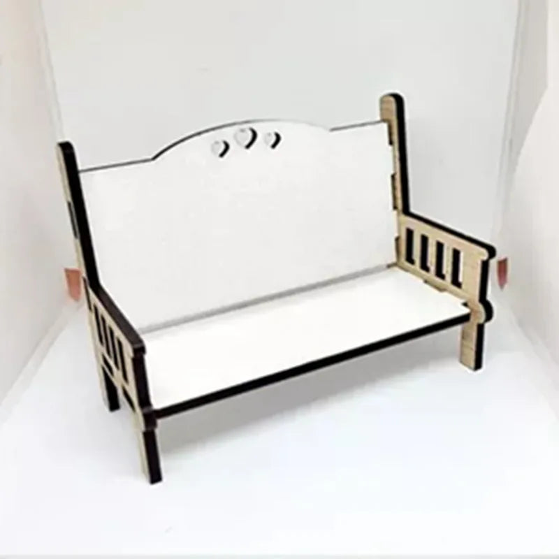 180mm Sublimation Blank Print Plain MDF wood Memorial Long Bench Chair For keepsake Christmas Decoration Trinket Ornament