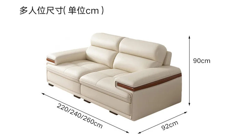 Leather sofa modern simple living room size apartment concubine solid wood combination imported first-layer cowhide sofa