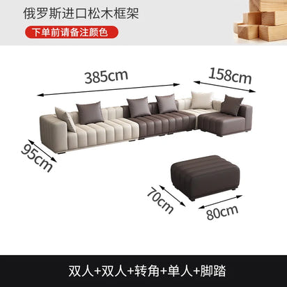 Floor Leather Living Room Sofas Couch Luxury Recliner Corner Pouf Living Room Sofas Lounge Bedroom Divano Postmodern Furniture
