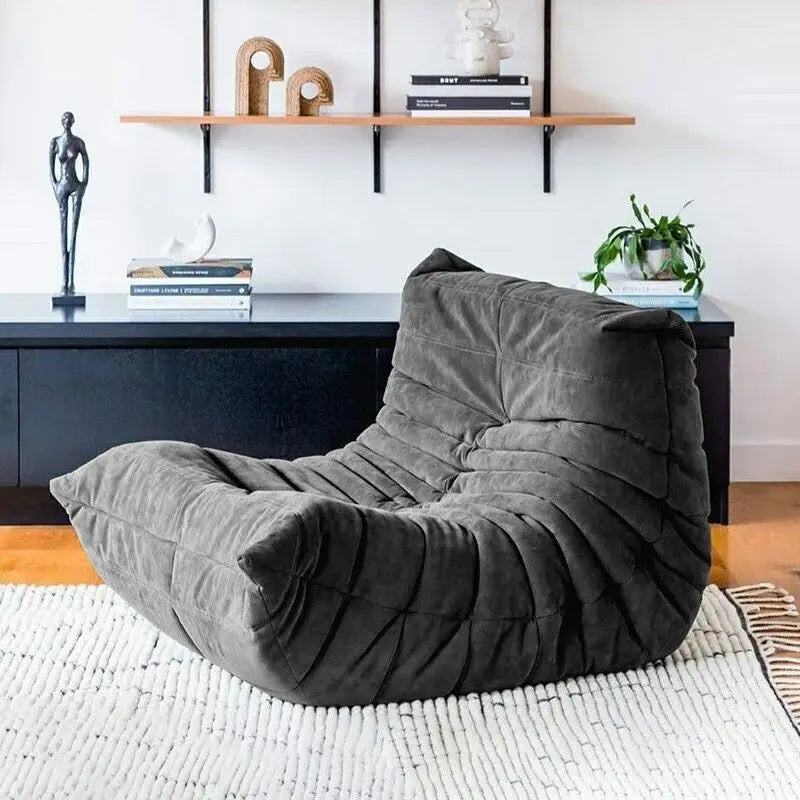 Lazy sofa, togo caterpillar sofa, light luxury, simple Internet celebrity creative chair, suede freehand space recliner