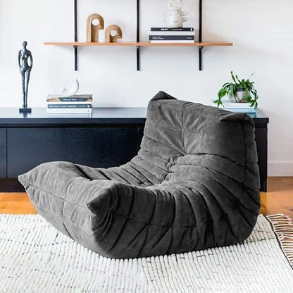 Lazy sofa, togo caterpillar sofa, light luxury, simple Internet celebrity creative chair, suede freehand space recliner