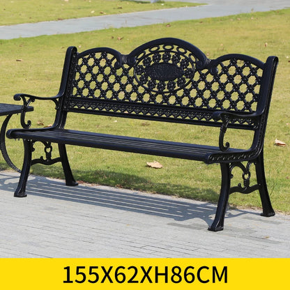2025 New outdoor metal Bench with backrest garden long chair outdoor bench cast aluminum leisure Patio benches
