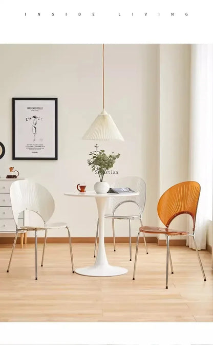 Nordic Dining Chair,home Leisure Transparent Dining Table Chair,minimalist Homestay Chair,hotel Shell Chairs, Sun Backed Chairs