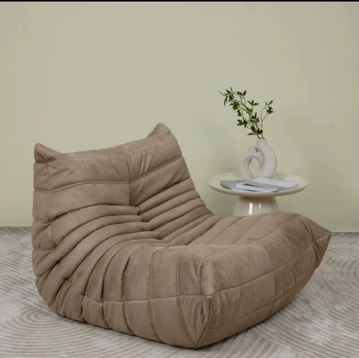 Lazy sofa, togo caterpillar sofa, light luxury, simple Internet celebrity creative chair, suede freehand space recliner