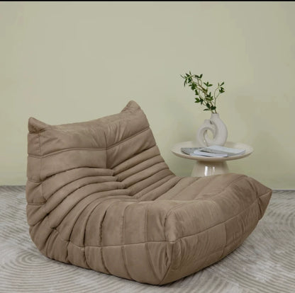 Lazy sofa, togo caterpillar sofa, light luxury, simple Internet celebrity creative chair, suede freehand space recliner