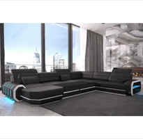 A Simple Modern Living Room Business Led Creative Combination Furniture Leather Sofa