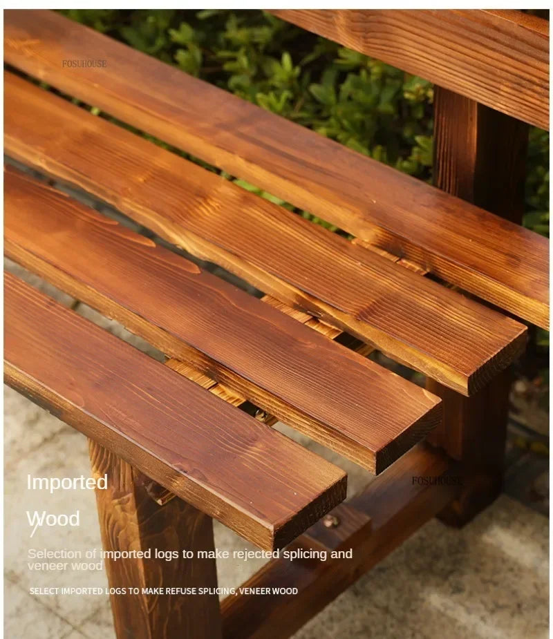 Chaises de jardin d'extérieur en bois antiseptique, banc de cour, villa, chaises de loisirs avec dossier, mobilier d'extérieur, balcon de maison, chaises longues Y