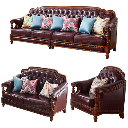 American, leather, sofa, solid wood, furniture, American, corner, sofa