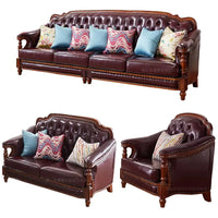 American, leather, sofa, solid wood, furniture, American, corner, sofa