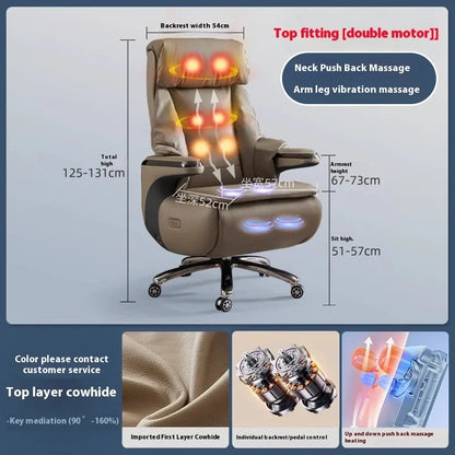 Heating Massage Office Chairs Ventilation Leather Relaxing Portable Desk Chair Recliner Nordic Comfy Silla Home Office