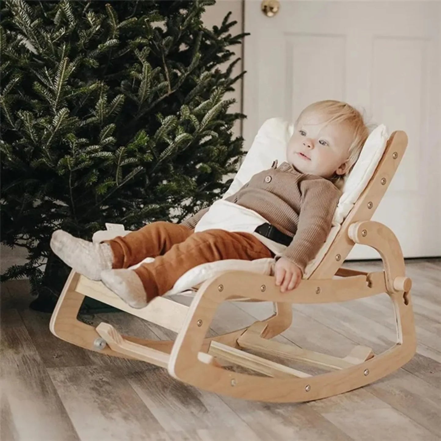 Rocking horse for children baby rocking chair solid wood home newborn recliner multifunctional wooden baby soothing chair ins