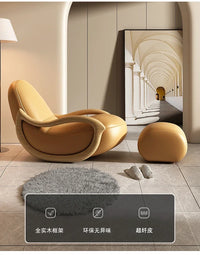 Cream Style Rocking Chair Chinese Lazy Sofa Recliner Technology Fabrics Balcony Leisure Chair