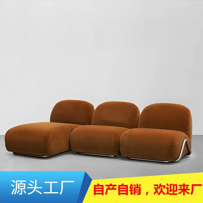 luxury Nordic small apartment living room modern minimalist designer single sofa special-shaped module combination fabric sofa