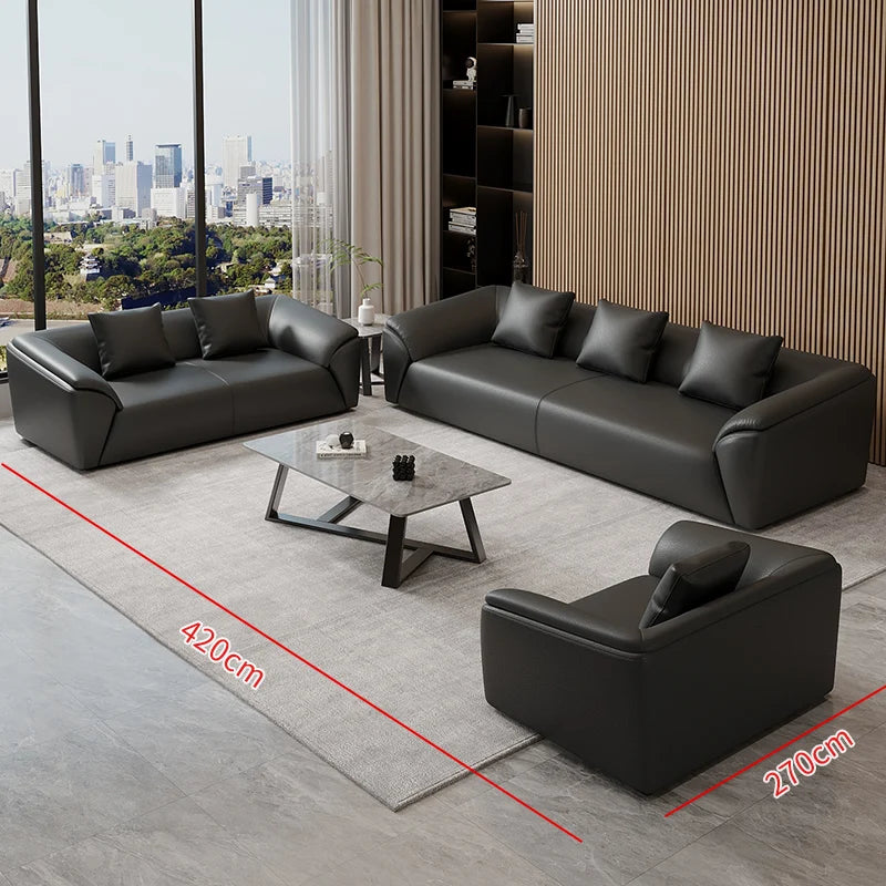 Sofa simple business reception office meeting area leisure rest area three-person coffee table combination