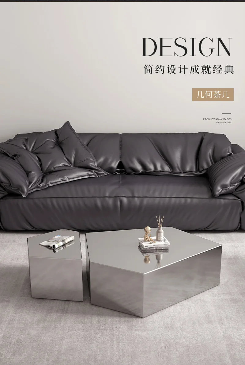 Geometric Special-shaped Creative Light Luxury Home Living Room Modern Simple Italian Stainless Steel Designer New Coffee Table