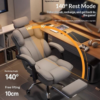 Ergonomic Office Chair Gaming Computer Desk Chair Adjustable Lumbar Swivel Headrest Breathable Mesh High Back Home Cadeira