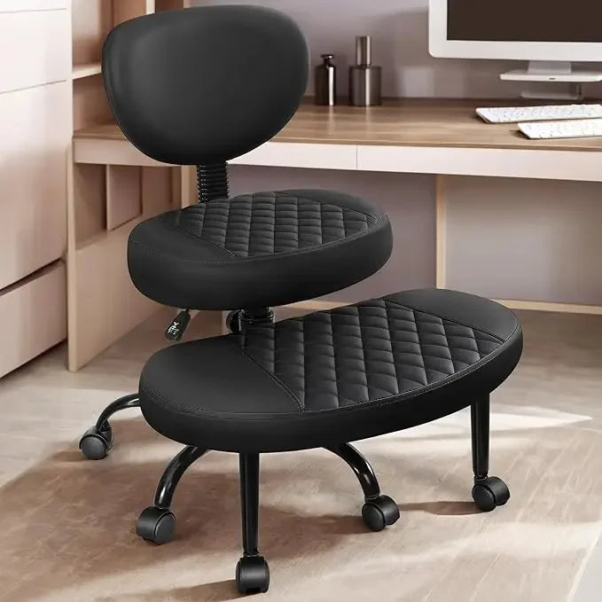Cross Leg Chair - Meditation Chair with Wheels, ADHD Chair, Height Adjustable Seat, Adjustable Footstool