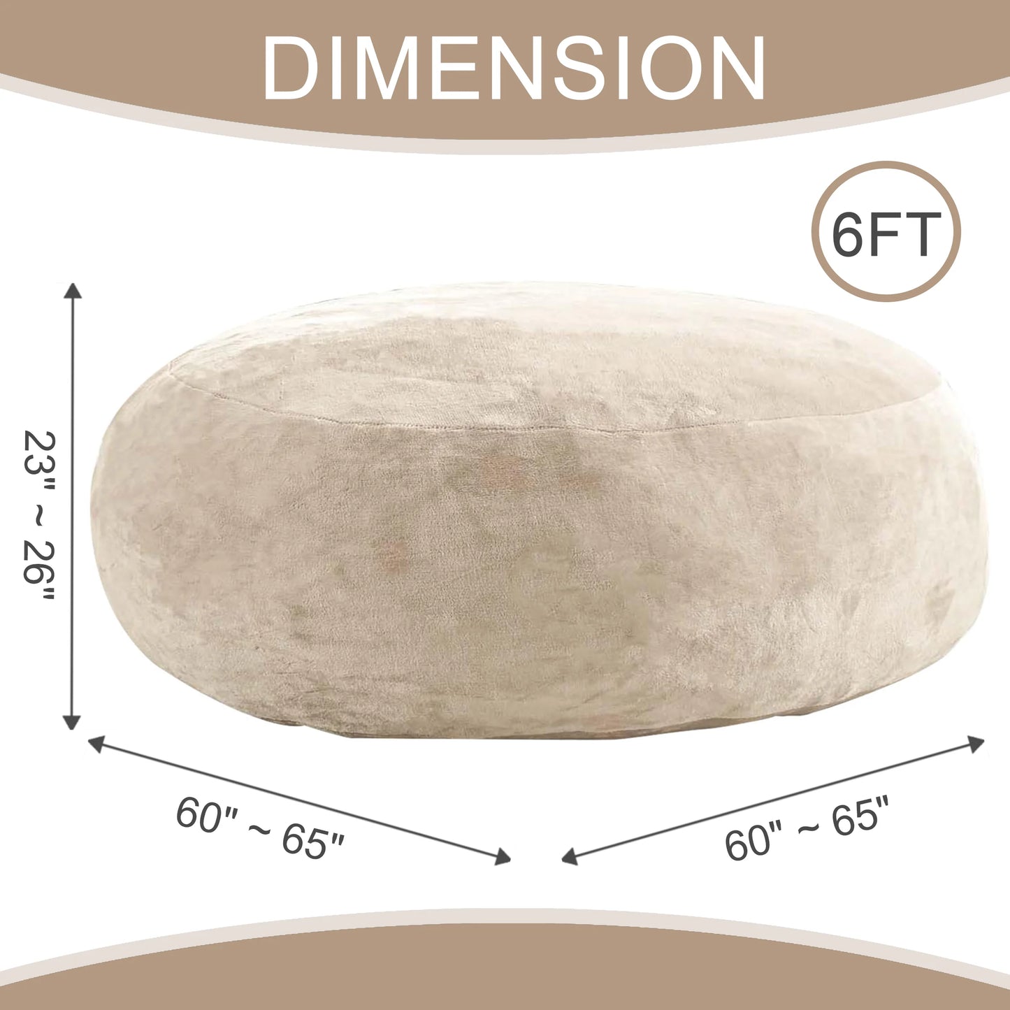 Bean Bag Chair for Adults,6FT Oversize Floor Bean Bags Offers Ample Space for Adults,Memory Foam Giant Bean Bags,Lounger Versati