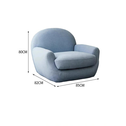 French rotating large single sofa chair designer blue living room leisure balcony bedroom single chair lazy swivel chair
