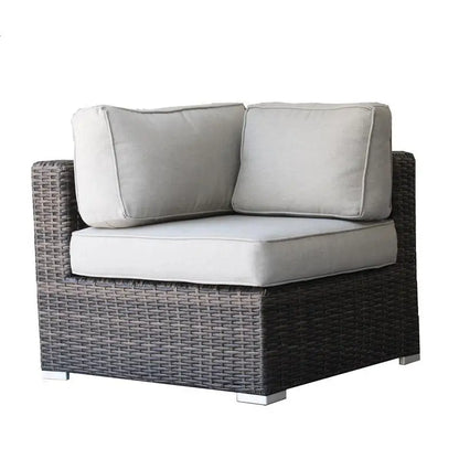 Brown Wicker Sectional Corner Sofa Set - Comfortable Outdoor Furniture for Living Room and Patio