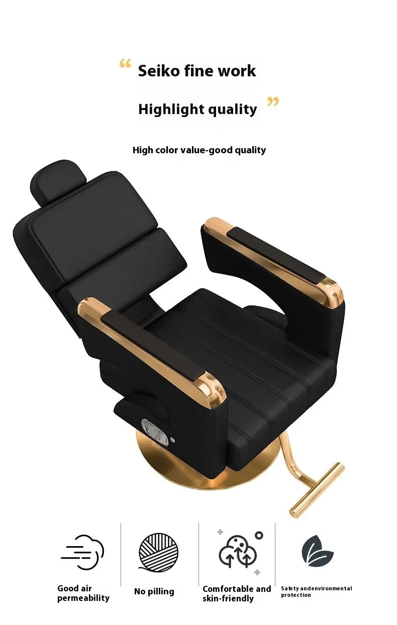 2025 Luxury Personalized Chair Barber Classic Hydraulic Reclining Release Salon Chair Leg Rest Professional Barberia Furniture