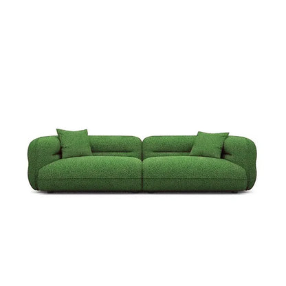 Cream style sofa, simple curved corner combination lamb wool sofa