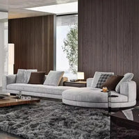 Italian Designer's Light Luxury and Minimalist Corner Living Room Fabric Sofa Combination Creative Furniture Hotel Coffee Shop