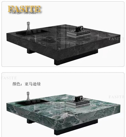 Marble Top Coffee Table Living Room Luxury Stone Rectangular Coffee Table Modern Topper Italian Table Home Furniture