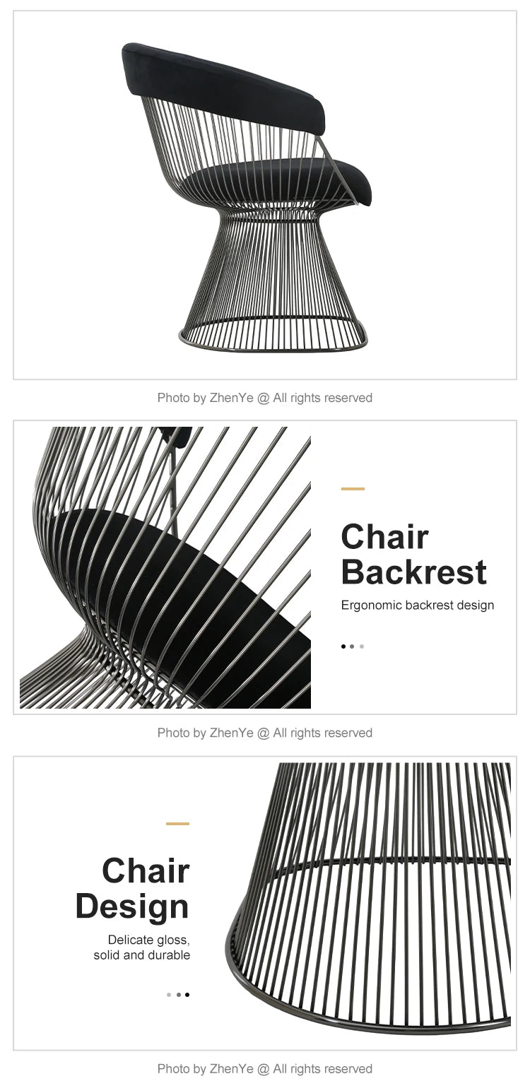 Classical Black Stainless Steel Velvet Upholstery Modern Living Room Single Sofa Chair Designer Lounge Chair Armchair