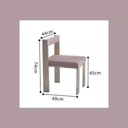 European Style Light luxury Retro Home Use Stainless Steel Dining Chair Advanced Design Living Room Bedroom Leisure Single Chair
