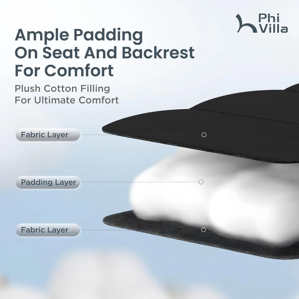 XXL Oversized Padded Zero Gravity Chair, Foldable Patio Recliner, 30" Wide Seat Anti Gravity Lounger Support 400 LBS (Black)