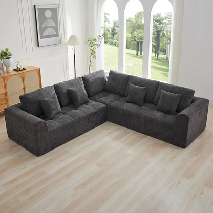 110''Modular Sectional Couches for Living Room, Compressed Sectional Sofa, Oversized L Shaped 5 Seater Upholstere