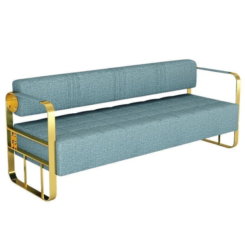 Famous Hair Salon Area Bench Hair Salon Waiting Light Luxury Stainless Steel Bar Sofa