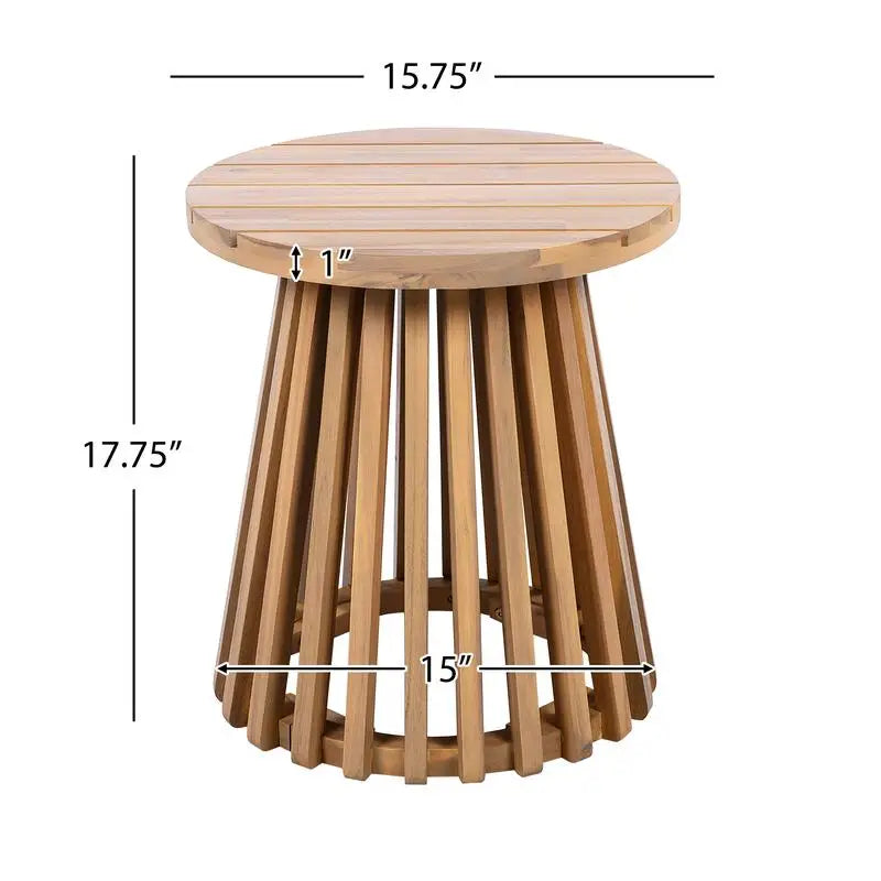 Outdoor Acacia Wood Patio Furniture Set - Modern Club Chair Conversation Set with Side Table for Garden, Patio & Deck (Brown