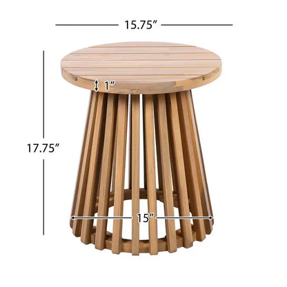 Outdoor Acacia Wood Patio Furniture Set - Modern Club Chair Conversation Set with Side Table for Garden, Patio & Deck (Brown